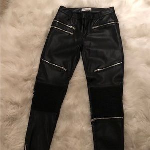 Zara Leather Pants with Zips